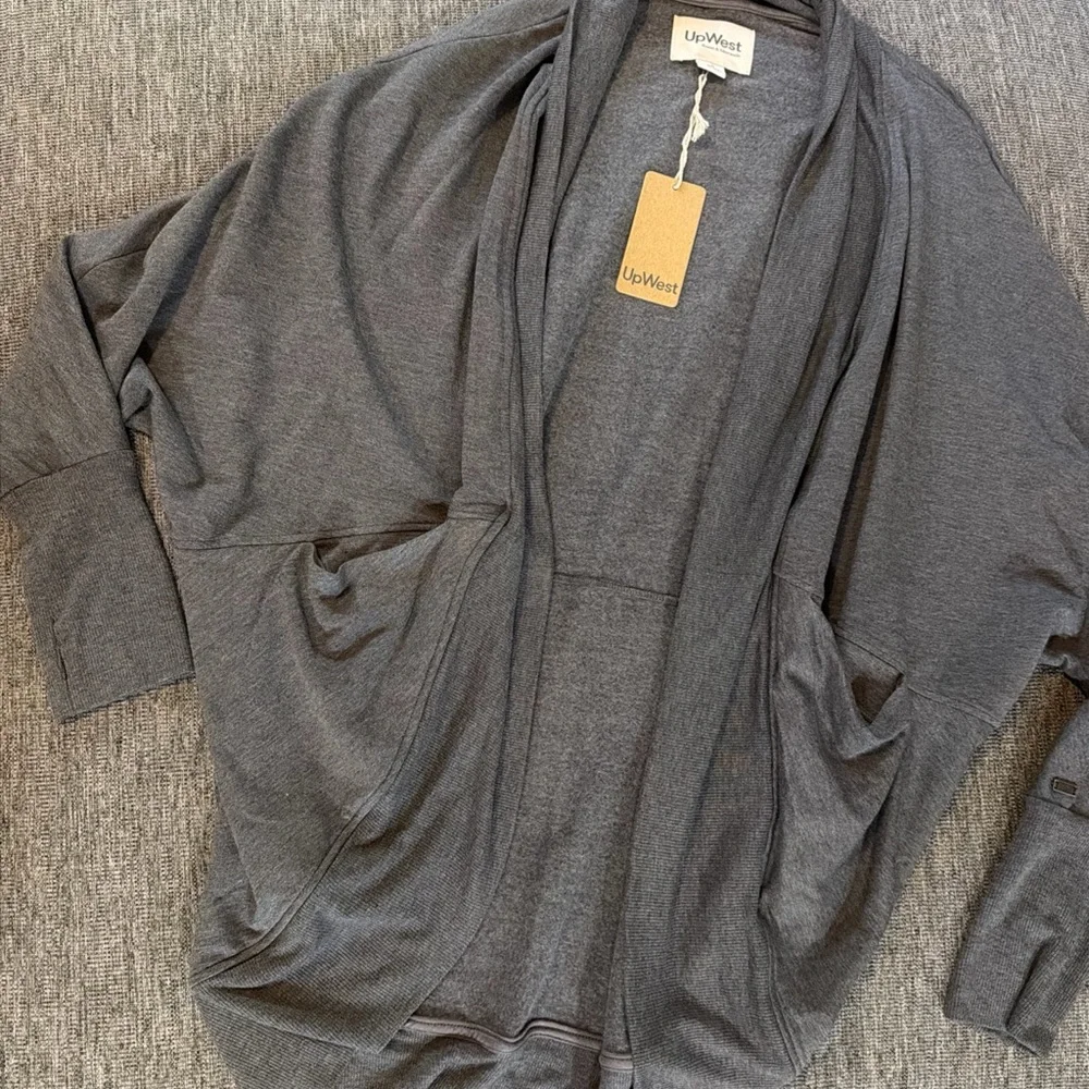 UpWest Women's Unwind Cocoon Cardigan Sz Small Dark Gray - Picture 2 of 8